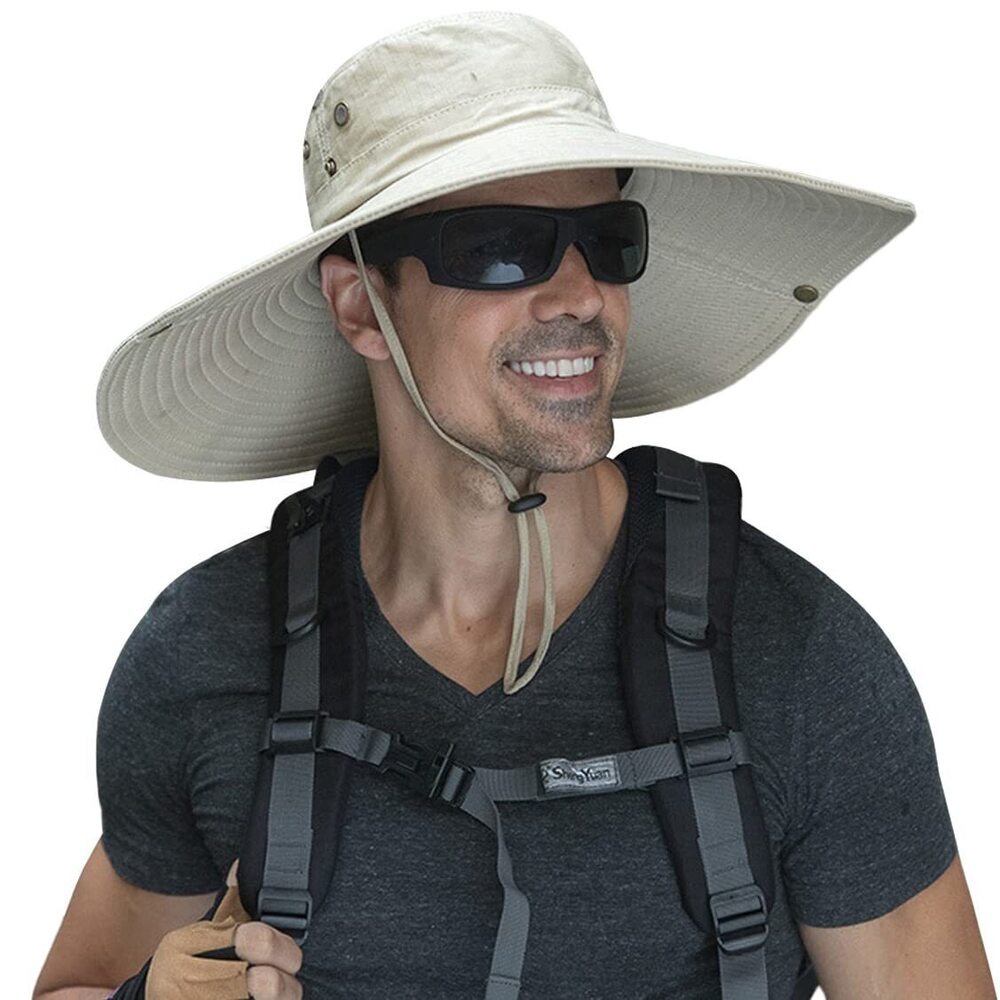 4196 6" Wide Brim Sun Protection Hat Outdoor Unisex Bucket Hats for Hiking